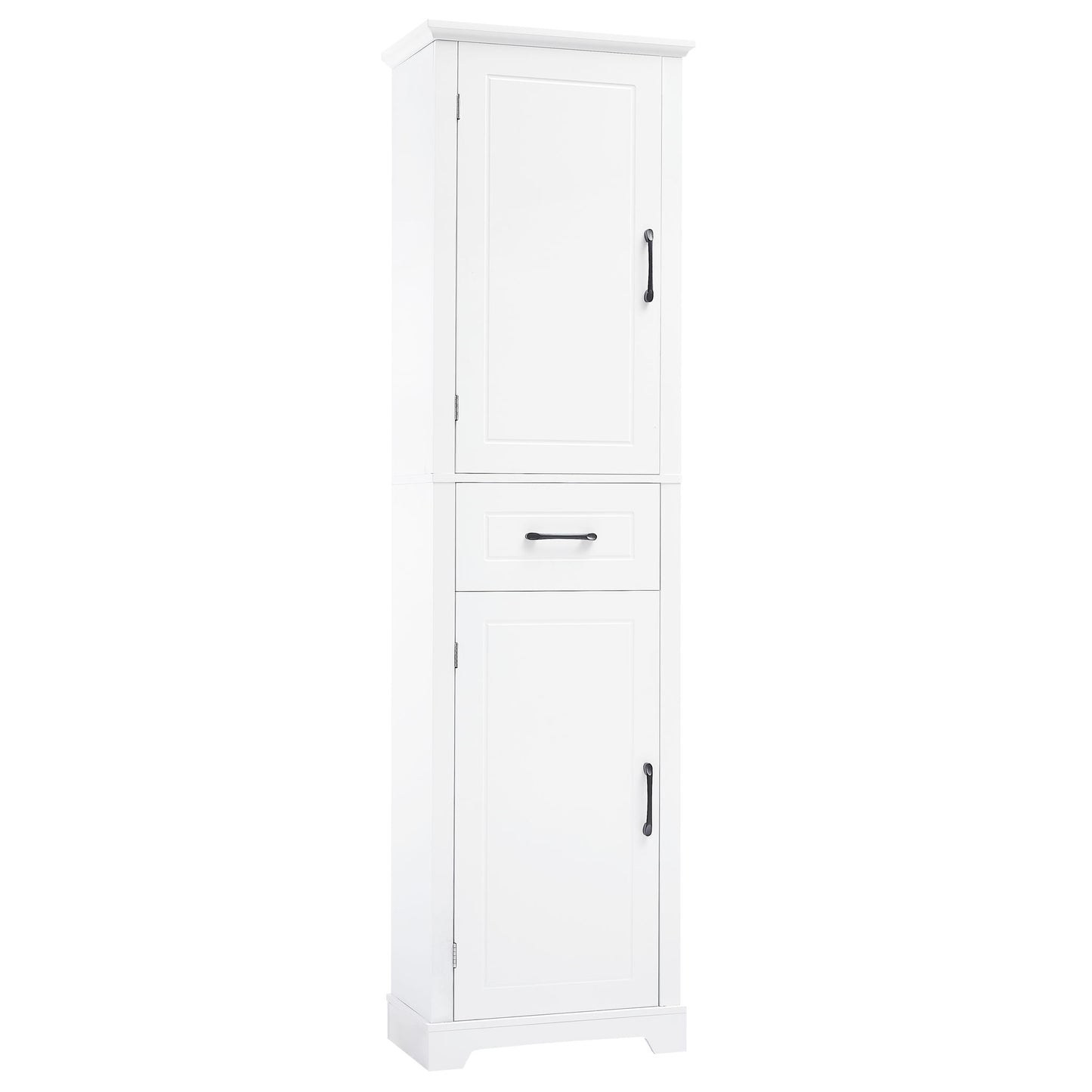 Tall Freestanding Bathroom Storage Cabinet With 2 Doors And Adjustable Shelves