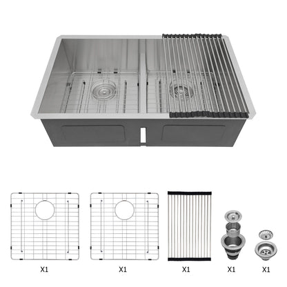 Modern Double Bowl Undermount Sink Design With 10" Deep Basins