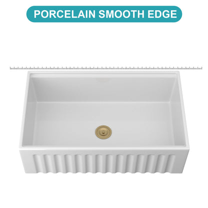 Workstation, Single Bowl Apron Front Kitchen Sink - White
