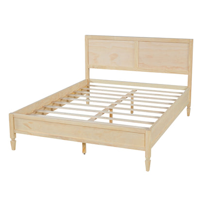 Classic Platform Bed Frame With Panel Headboard