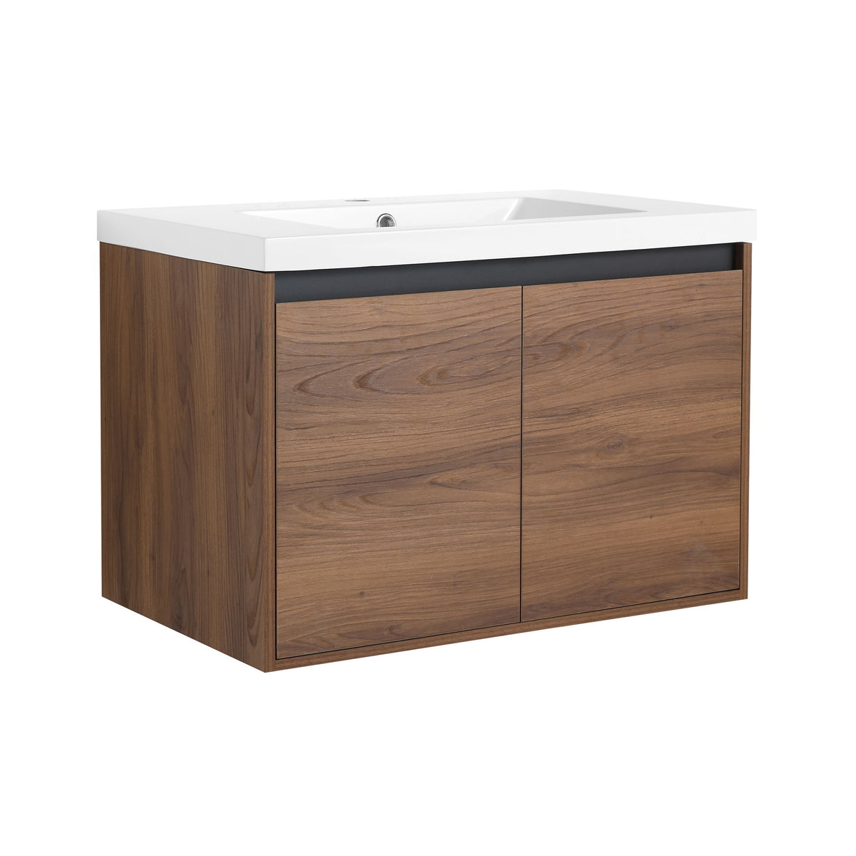 Bathroom Vanity Set With Resin Countertop Sink And 2 Doors, Engineered Wood