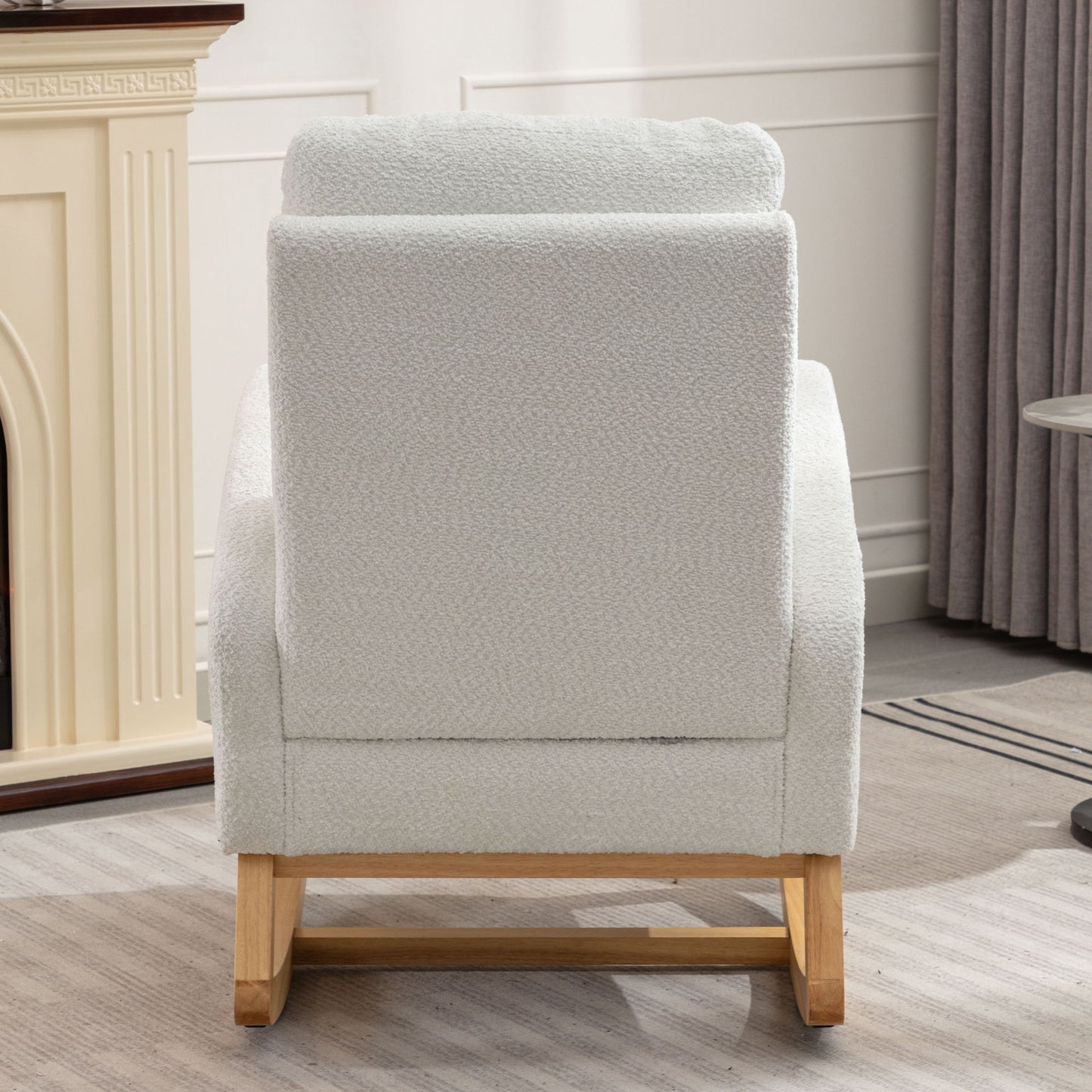 Accent Rocking Chair With Footrest, High Back