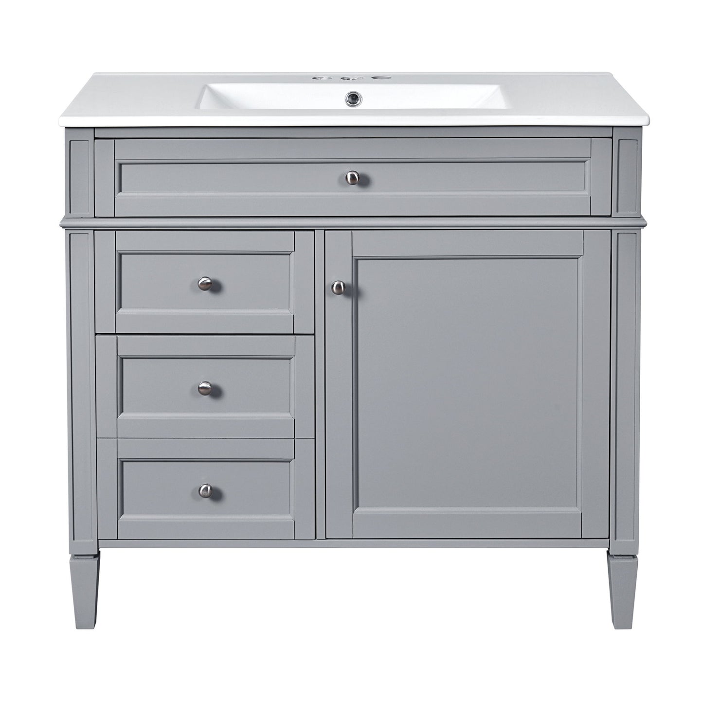 Bathroom Vanity With Top Sink, 2 Drawers And Tip Out Drawer