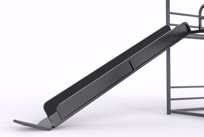 Twin Size House Loft Bed With Slide And Ladder - Black