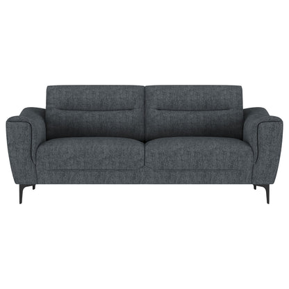 Oberle - 2 Piece Upholstered Sofa Set With Pocket Coil Seating - Charcoal