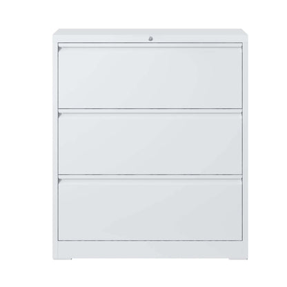 Lateral File Cabinet, Locking Heavy Duty, Anti-Tip Safety Interlock, Vertical Storage For Letter/Legal/A4 Files