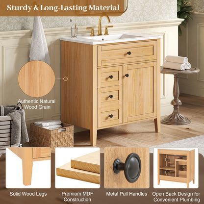 Bathroom Vanity With Sink, Soft Closing Cabinet