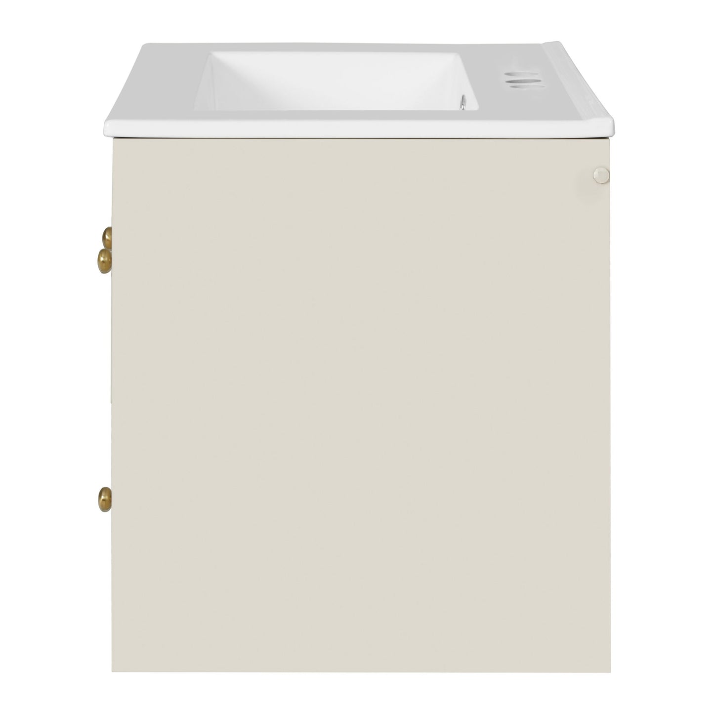 Wall-Mounted Bathroom Vanity Set With Sink, 2 Drawers And Soft-Close Door