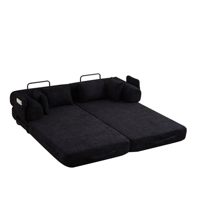 Convertible Sleeper Sofa Bed With Cylindrical Pillow