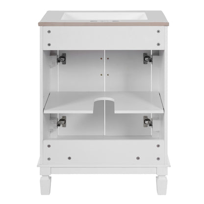 Bathroom Vanity With Top Sink, Cabinet With 2 Soft Closing Doors
