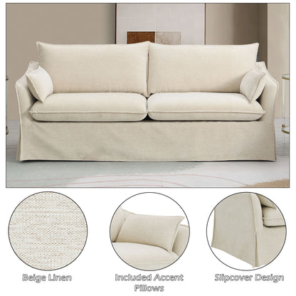 Shane - Sofa With 2 Pillows - Beige