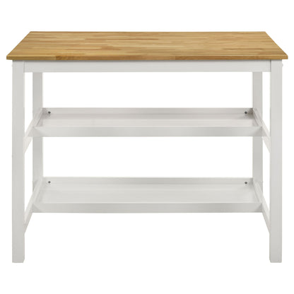 Cowichan - Kitchen Island Counter Table With Pot Rack - White