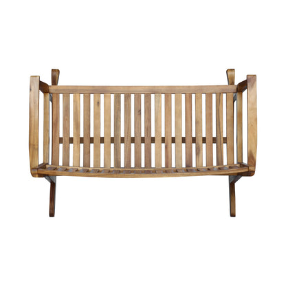 Outdoor Rocking Loveseat With Acacia Wood Frame - Natural
