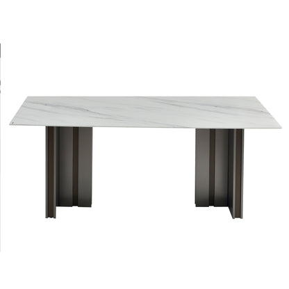 Rectangular Dining Table - Gray / White
