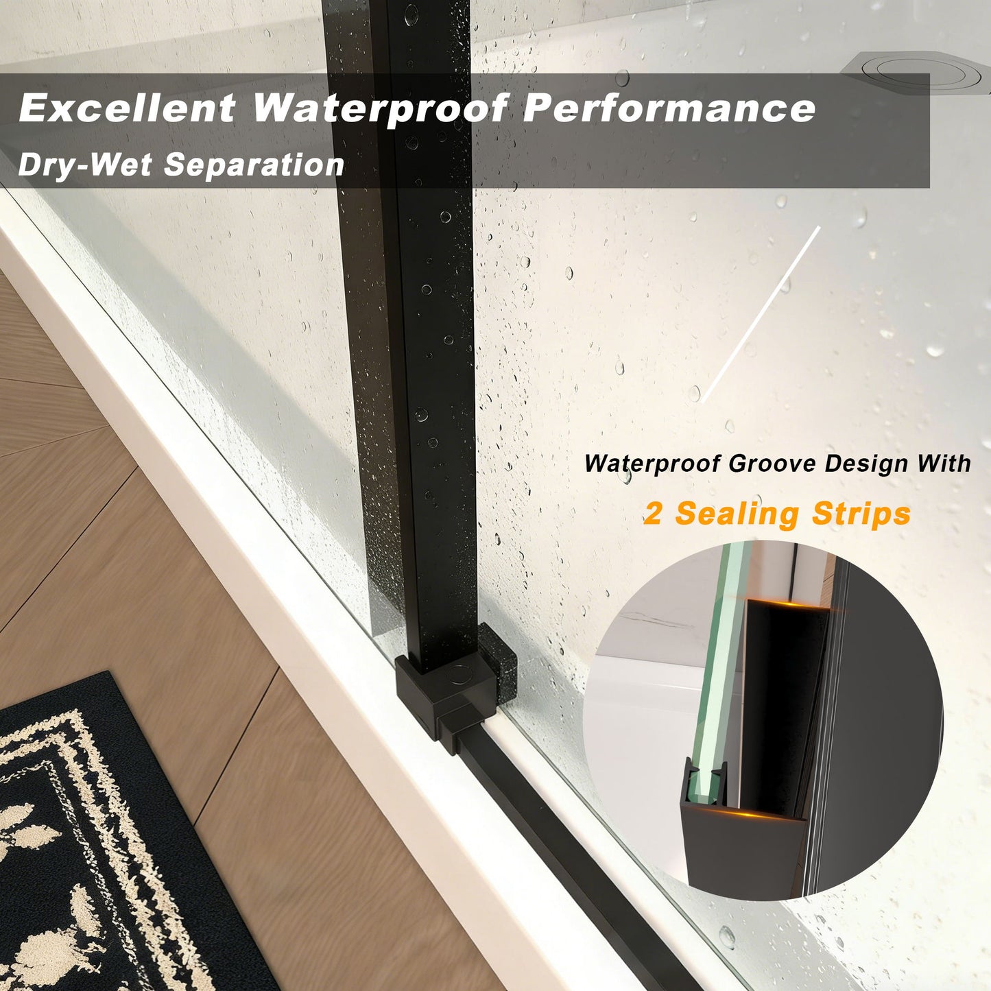 Frameless Single Sliding Shower Door