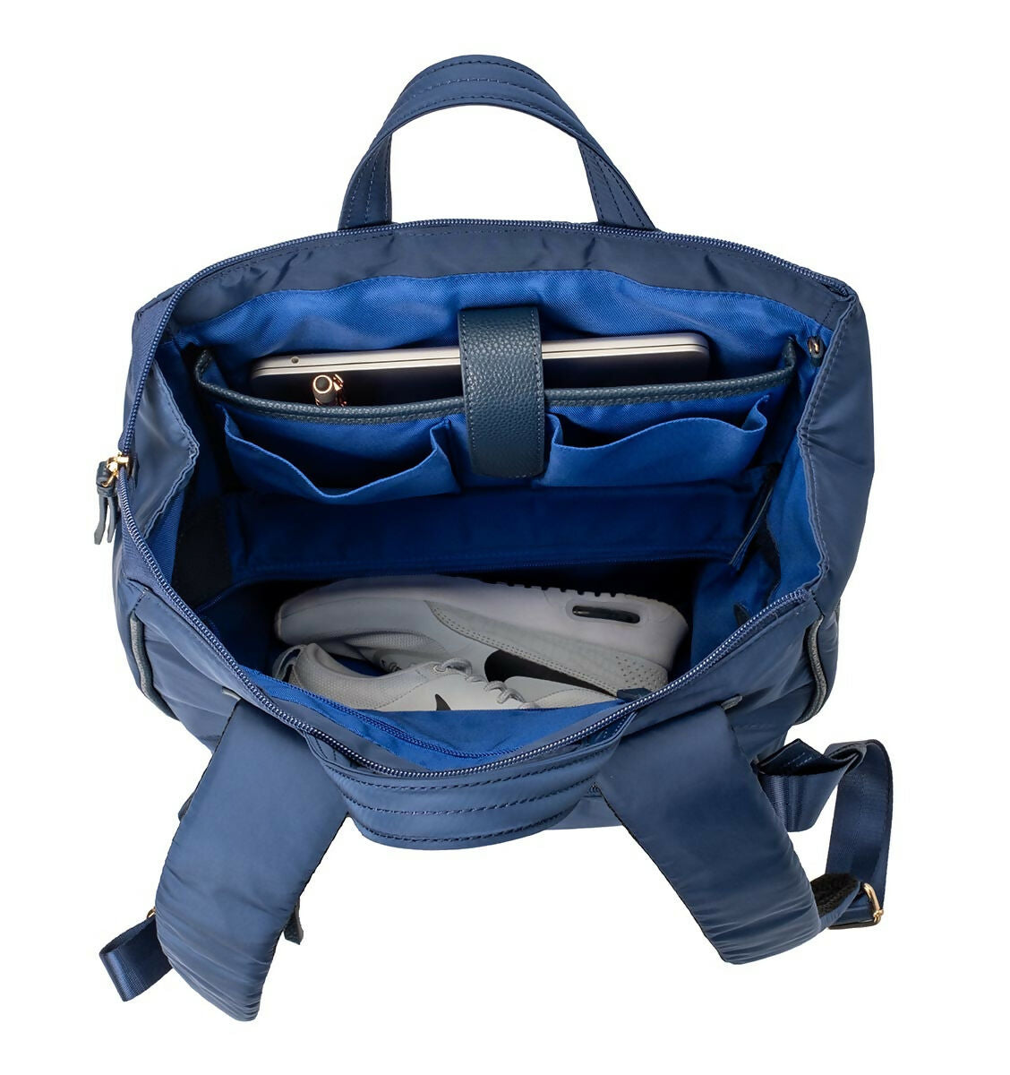 MinkeeBlue Puffer Amber Backpack with Lunch & Shoe Bag