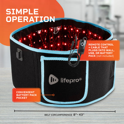 Lifepro Red Light Therapy Belt - Near Infrared Light Therapy & Red Light Therapy for Body, Relaxing Muscle, Inflammation, Improve Circulation - Infrared Therapy or Infrared Light Therapy Device