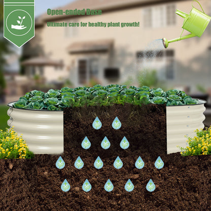 6-in-1 Modular Metal Raised Garden Bed (Beige)