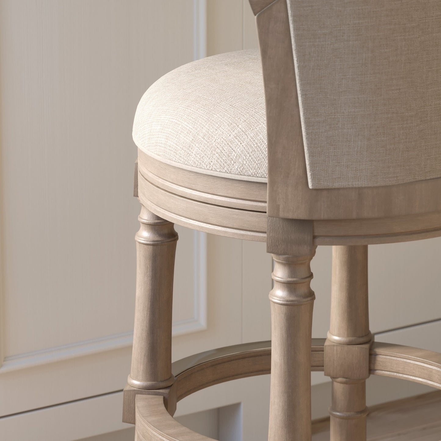 Barrel Back Stool With Swivel