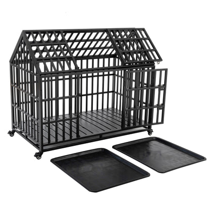 Heavy Duty Dog Crate Lockable Wheels