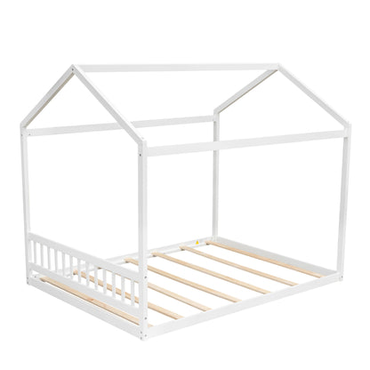 Wooden House Bed With Headboard
