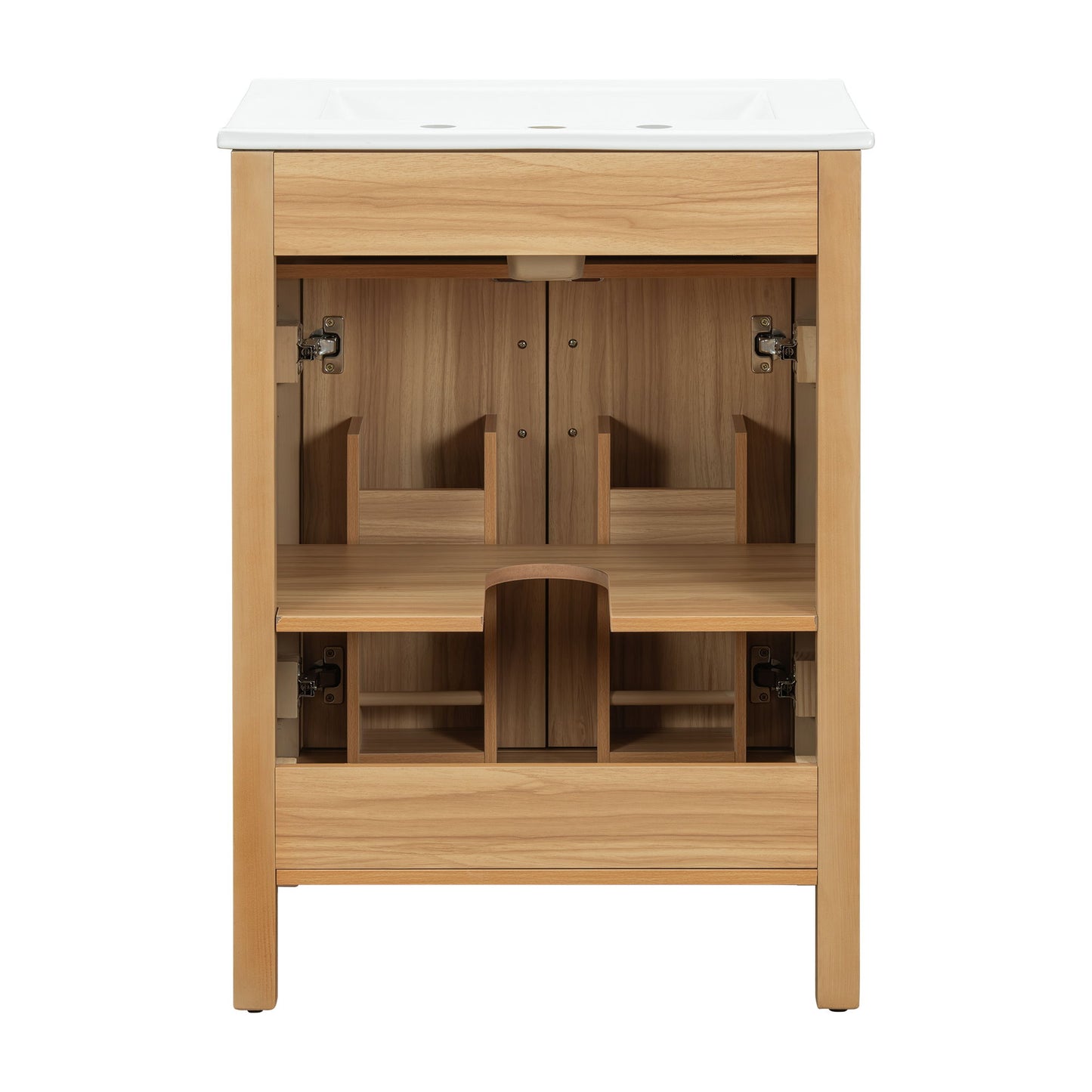 Bathroom Vanity With Flip Drawer, 2 Soft Close Doors, Adjustable Shelf And Ceramic Sink