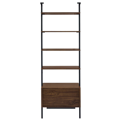 Wendell - 4 Shelf Storage Wall Bookshelf - Walnut