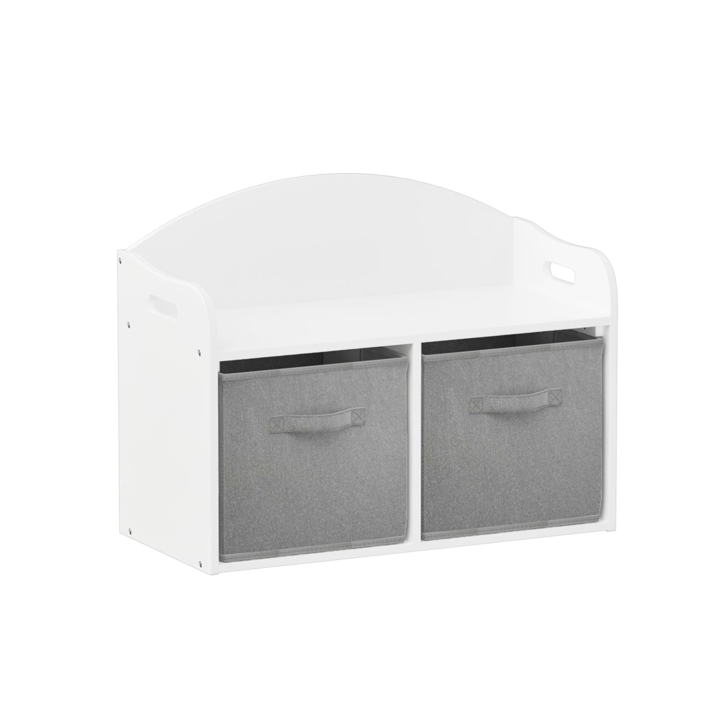 Toy Box Bench With Collapsible Drawers, Storage Cabinet Organizer - White