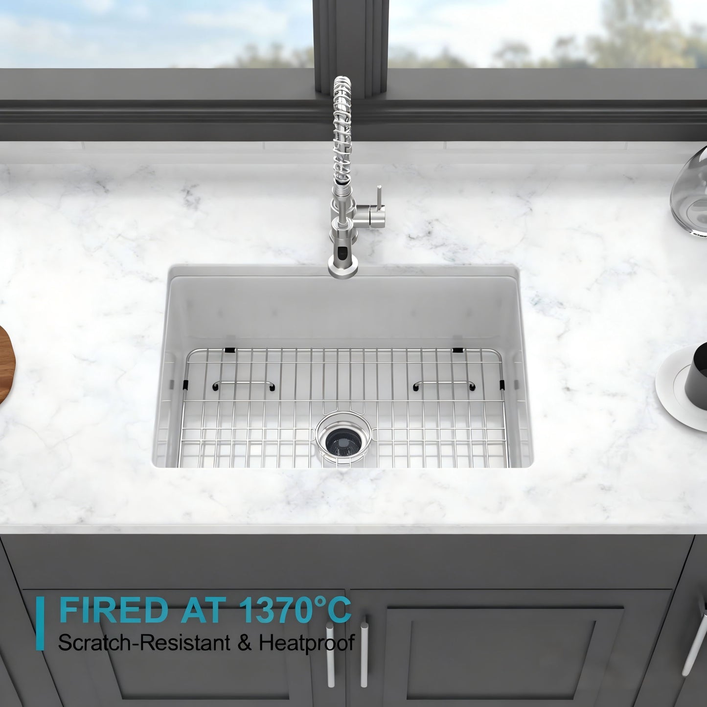 Rectangular Deep Single Bowl, Kitchen Sink With Dual Mount Installation