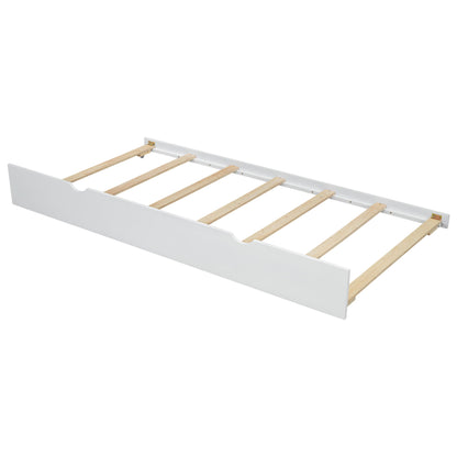 Platform Bed With Trundle, Shelves, And Storage Headboard