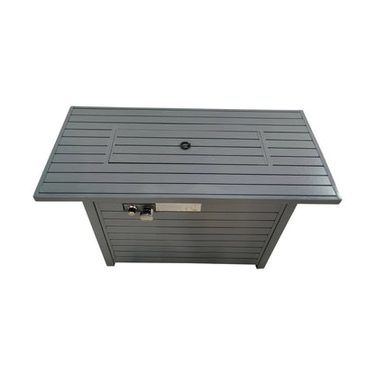 Propane Outdoor Fire Pit Table With Lid - Gray