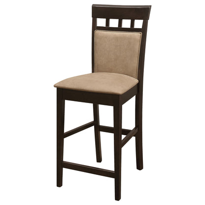 Upholstered Counter Height Stools (Set of 2) - Beige / Brown