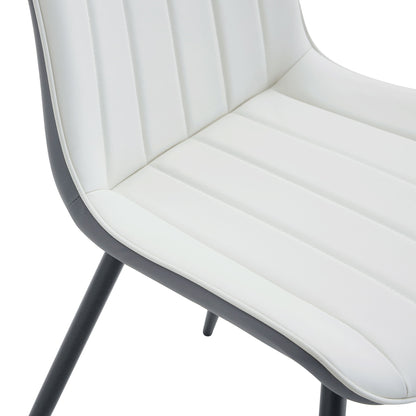 Modern Minimalist Dining Chair Set, Extended Seat Cushion
