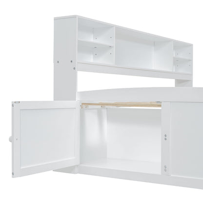 Daybed With 2 Bedside Cabinets, Upper Shelves And 4 Drawers