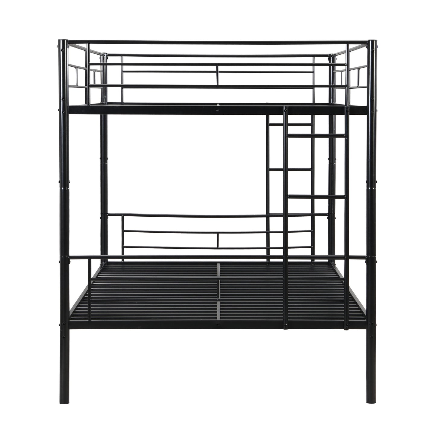 Modern Metal Bunk Bed, Full Over Full, No Box Spring Needed - Black