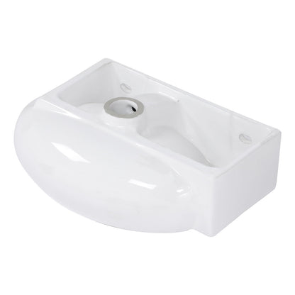 Modern Aesthetic Rectangle Wall Mount Bathroom Sink With Single Faucet Hole