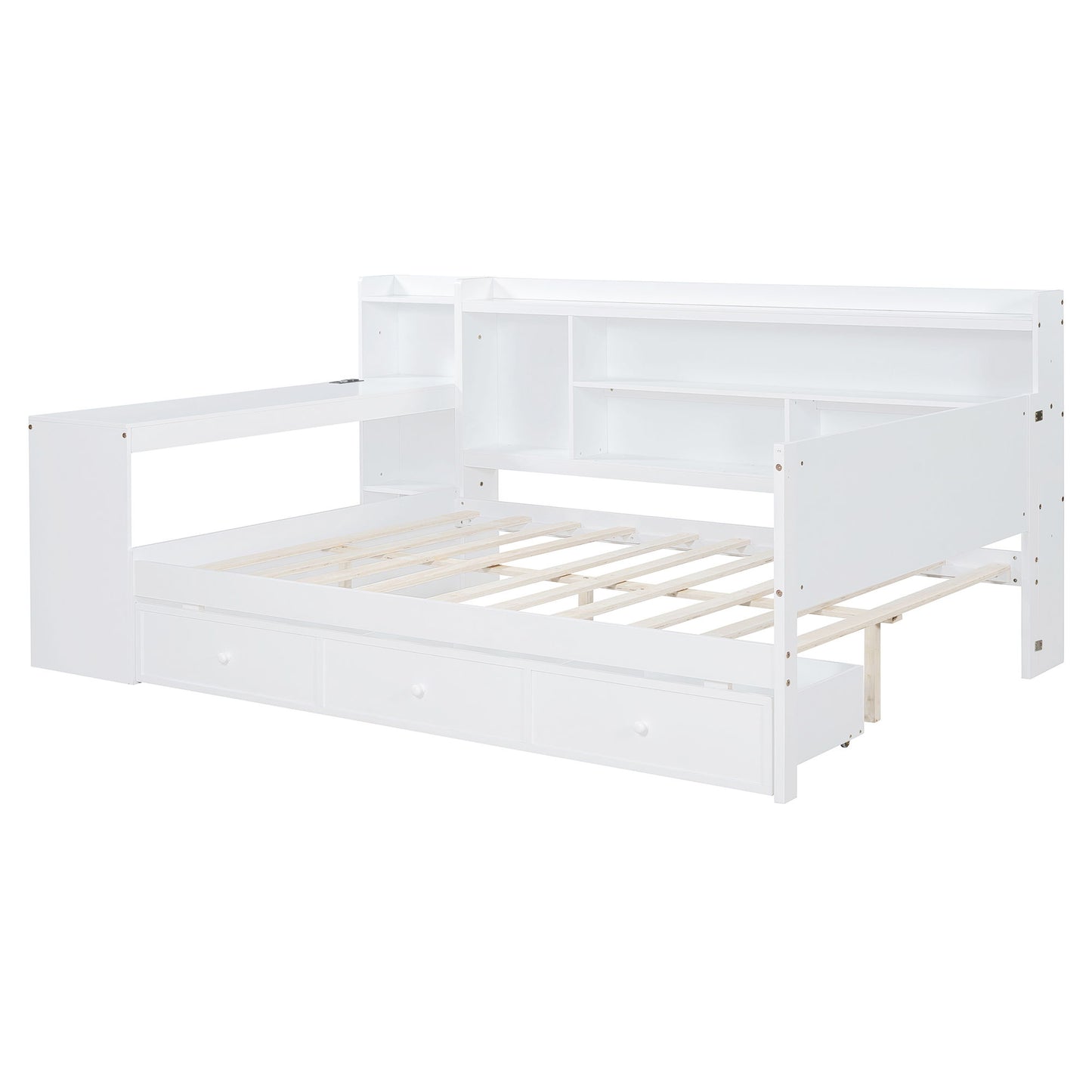 Daybed With 3 Drawers USB Ports And Desk