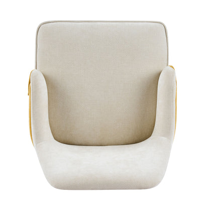 Indoor Dining Chair (Set of 2) With Sturdy Frame - Beige / Yellow