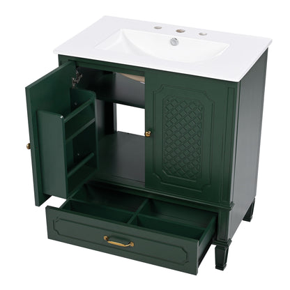Bathroom Vanity With Sink, Soft Closing Door, Multi Functional Storage