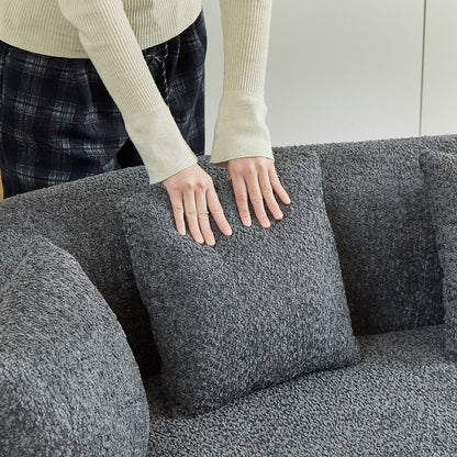 Curved Sectional Sofa With 6 Pillows