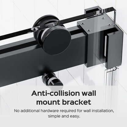 Frameless Double Sliding Shower Door In, Thick Tempered Glass, Reversible Installation