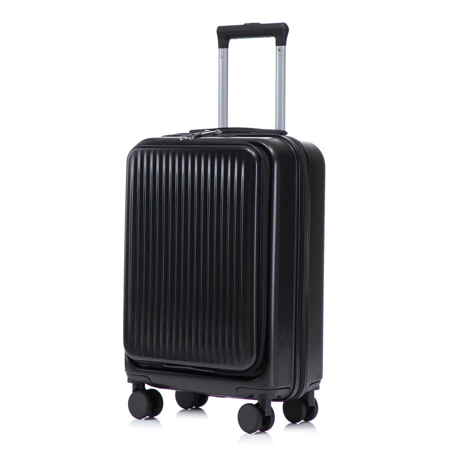 Luggage Set With Cosmetic Case, Combination Lock, Front Opening Design
