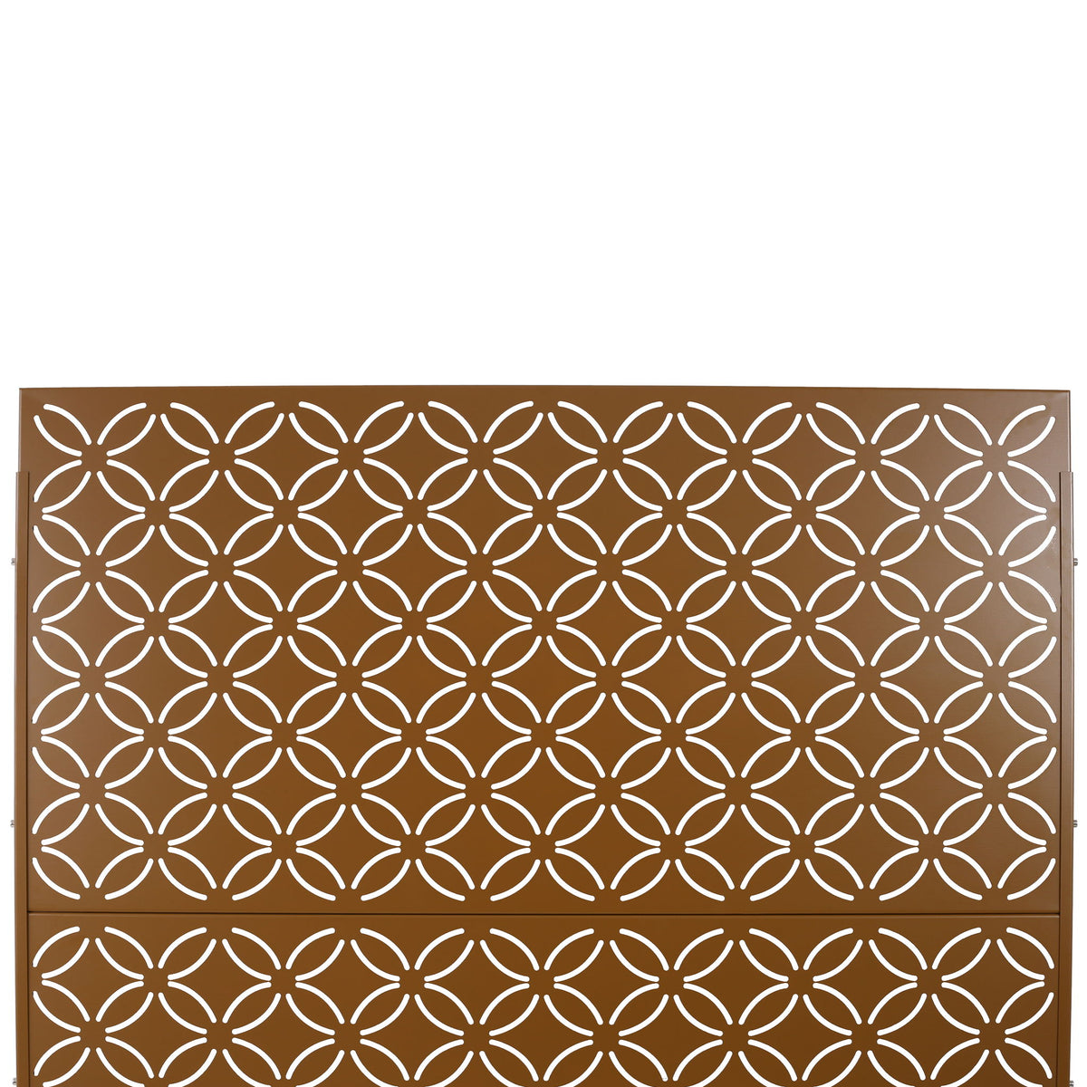 Freestanding Decorative Privacy Screen For Deck Balcony Patio, Metal Privacy - Brown