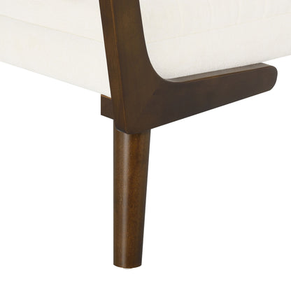 Mid-Century Bench With Wood Legs