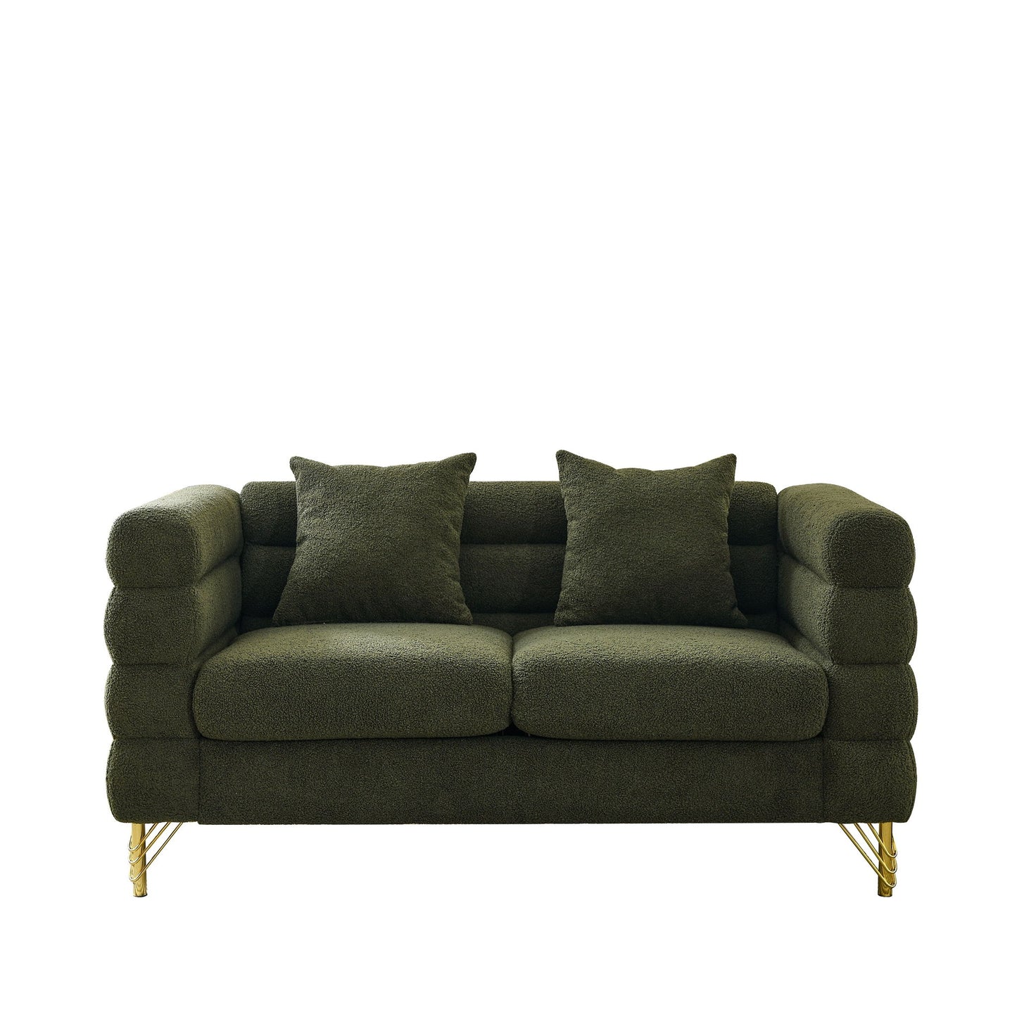 Oversized 2 Seater Sectional Sofa With Deep Seating And 2 Pillows