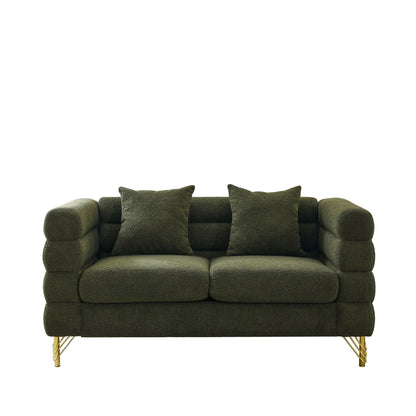 Oversized 2 Seater Sectional Sofa With Deep Seating And 2 Pillows