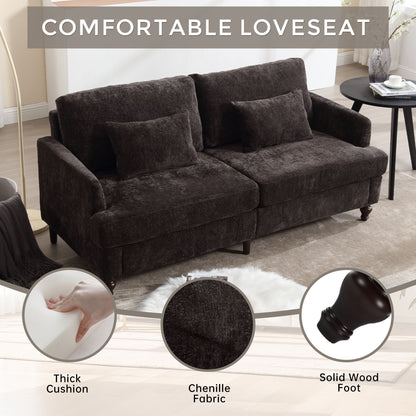 Mid Century Modern Fabric Loveseat Sofa, 2 Seat Upholstered Couch