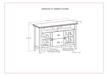 Artisan - TV Media Stand, Handcrafted - Russet Brown