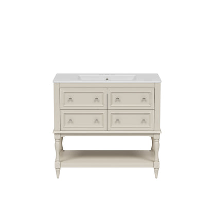 Bathroom Vanity Cabinet With Undermount Sink, 4 Drawer Set