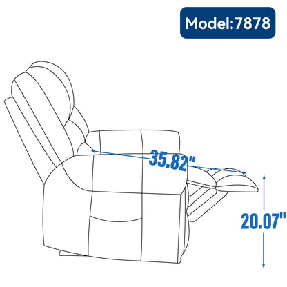 Power Lift Recliner Chair Heat Massage Dual Motor Infinite Position With USB Ports - Antique Brown
